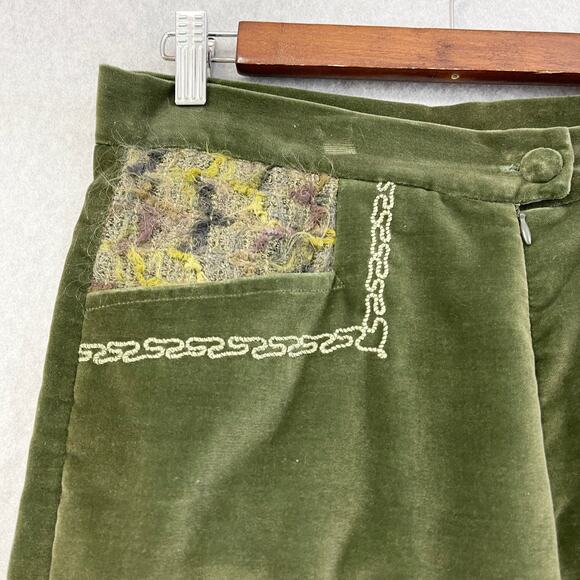 Audrey Elizabeth Velvet Pant Set Womens Medium Patchwork Woodsy Goblincore 70s‎ - Picture 12 of 16